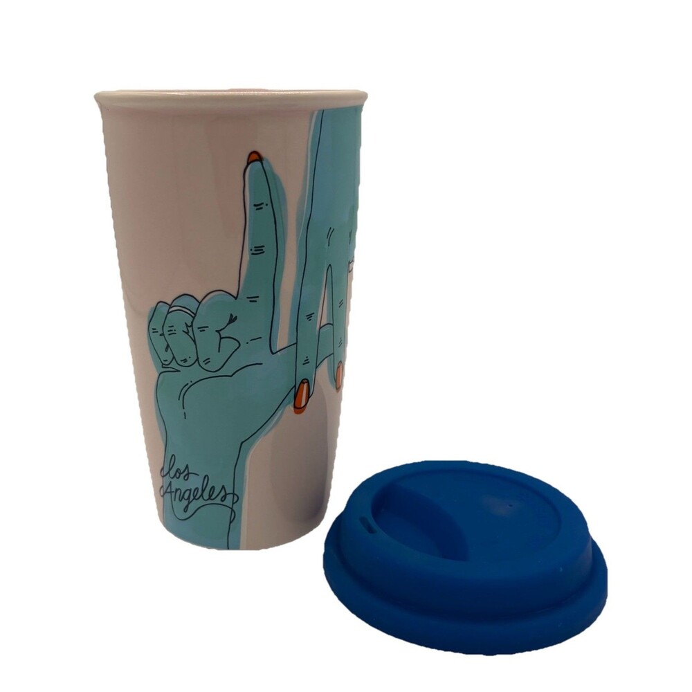 Starbucks ceramic LA Los Angeles hands mug, 12 oz, RARE DISCONTINUED - Picture 3 of 7